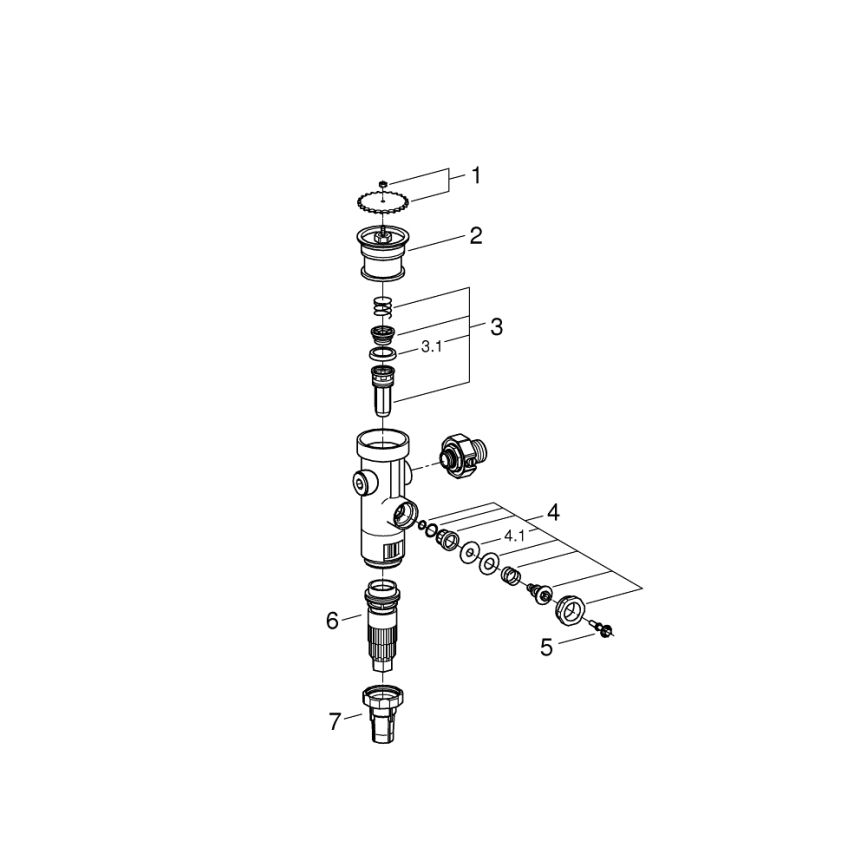GROHE 43996000 - RONDO 3” surve loputusklapp