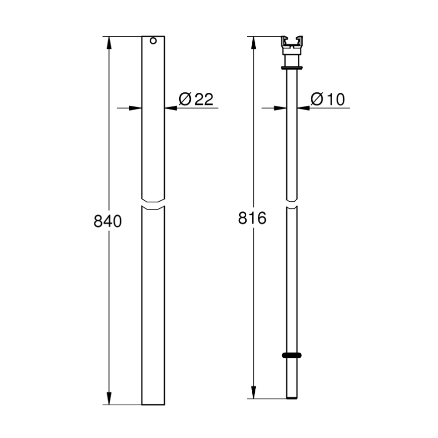 GROHE 48515000 - Dušisüsteemi varras, läikiv kroom