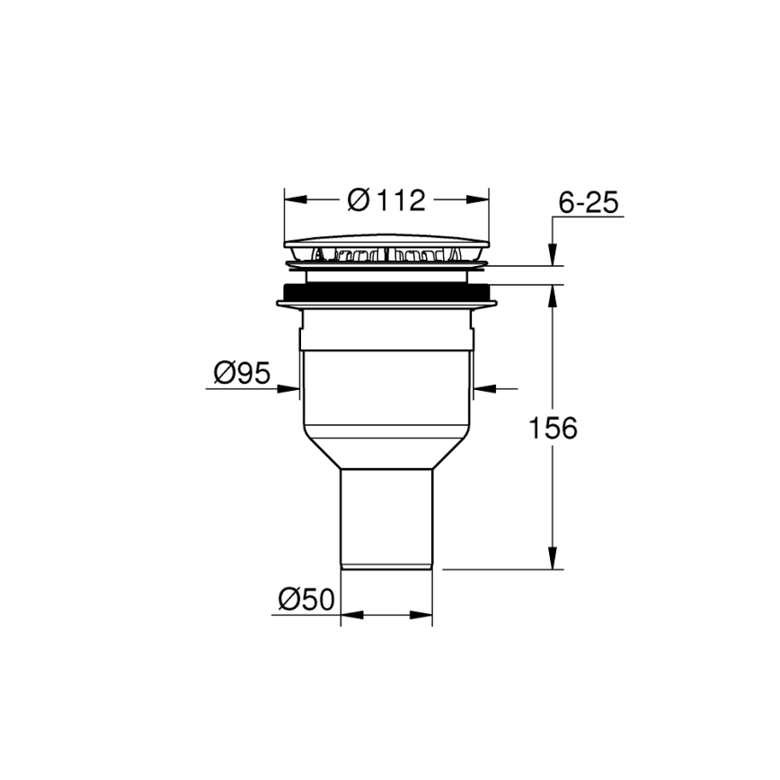 GROHE 49533000 - Äravoolukomplekt, läbimõõt 112 mm, läikiv kroom