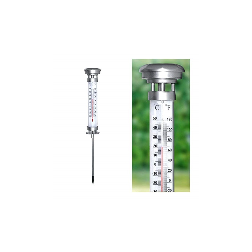 Grundig 89640 - LED Päikesepaneeliga valgusti termomeetriga 1xLED/1,2V IP44