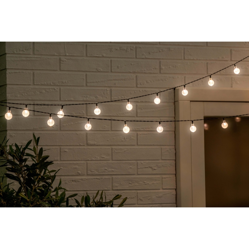 Grundig - Hämardatav päikeseenergial töötav LED-valguskett 50xLED/8 funktsiooni 9,35m soe valge 1200 mAh IP44 + kaugjuhtimispult