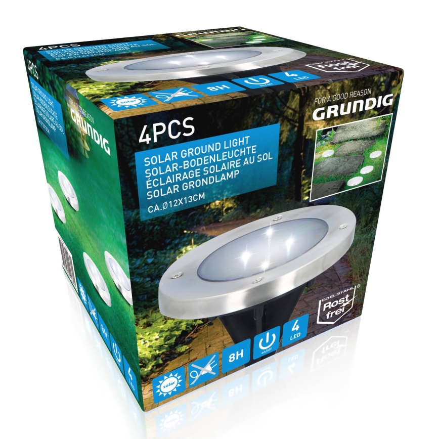 Grundig - KOMPLEKT 4x LED Päikesepaneeliga valgusti LED/1W/1,2V IP65