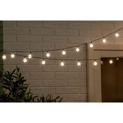Grundig - LED reguleeritav päikesevalguse ahel 50xLED/8 funktsiooni 9,35m soe valge 1200 mAh + puldiga