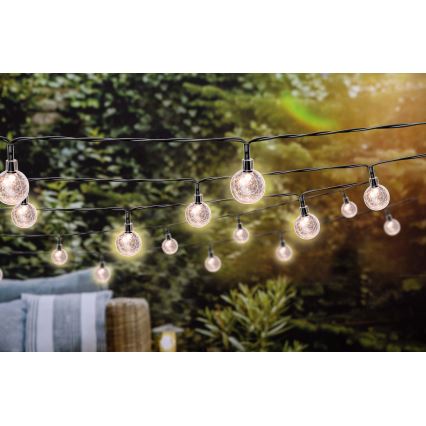 Grundig - LED Hämardatav päikesepaneeliga valguskett 50xLED/8 funktsiooni 9,35m soe valge + kaugjuhtimispult