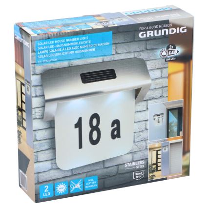 Grundig - LED Päikesepaneeliga majanumber 1,2V 600 mAh