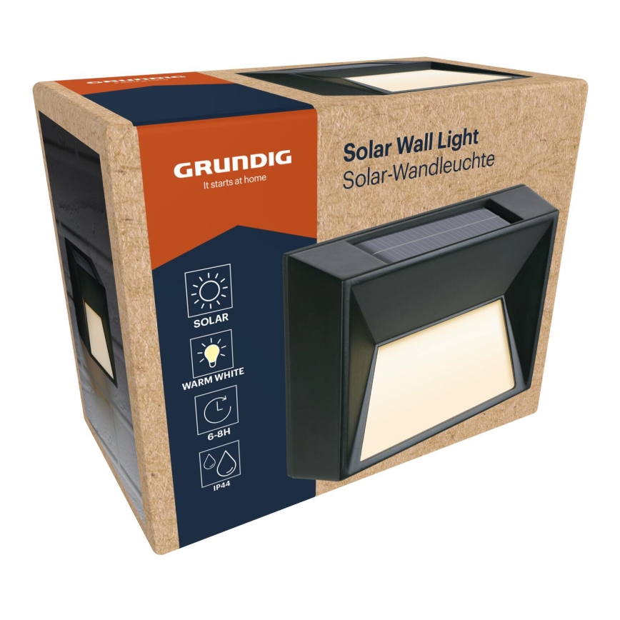 Grundig - LED-päikesepaneeliga seinavalgusti LED/3,7V 500 mAh IP44