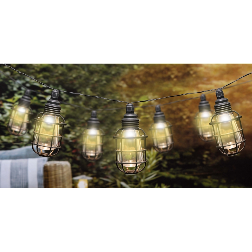 Grundig - LED päikesepaneeliga valguskett 10xLED 3,8m IP44 soe valge