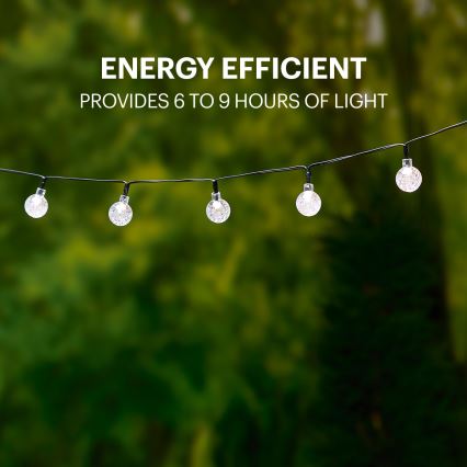 Grundig - LED päikesepaneeliga valguskett 50xLED/8 funktsiooni 6,9m soe valge
