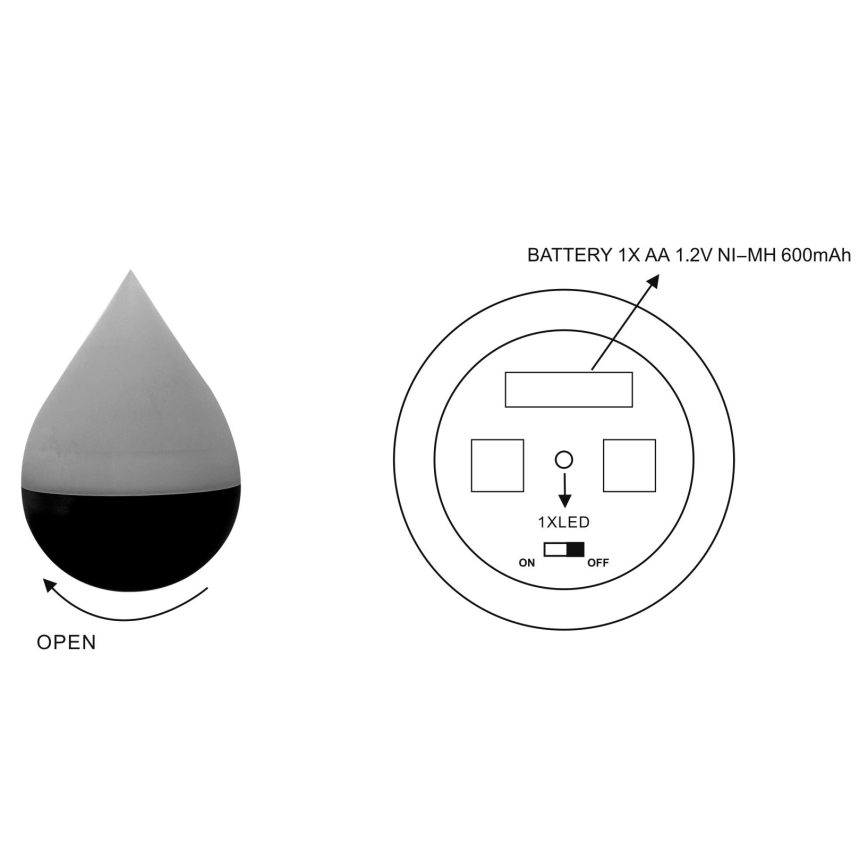 Grundig - LED päikeseenergia lamp LED/1,2V 600 mAh