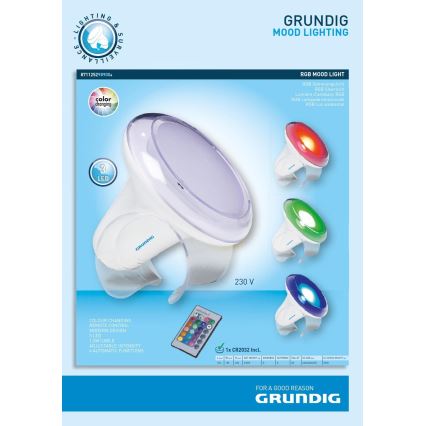 Grundig - LED RGB Hämardatav laualamp LED/1W/230V + pult