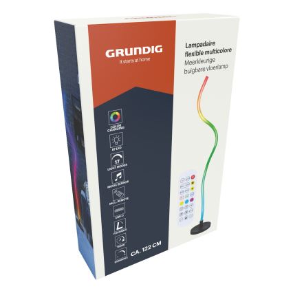Grundig - LED RGB Hämardatav põrandalamp LED/5W/5V + kaugjuhtimispult