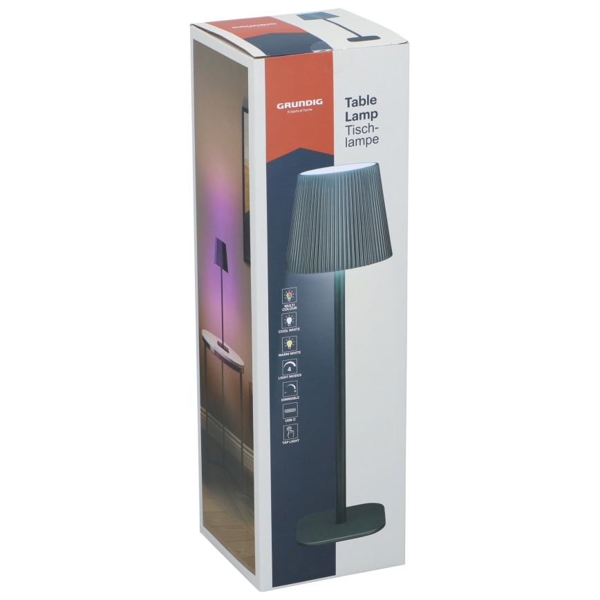 Grundig - LED RGB hämardatav puutetundlik laualamp LED/5V 1200 mAh