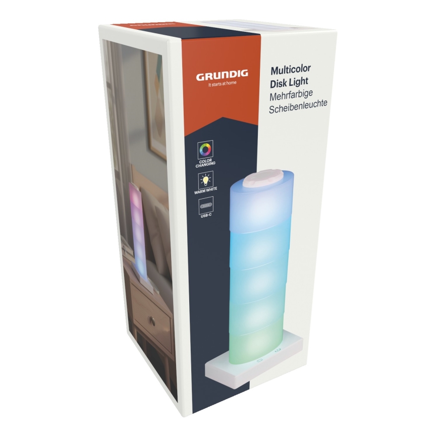 Grundig - LED RGB puutetundlik lauavalgusti LED/4,5W/5V