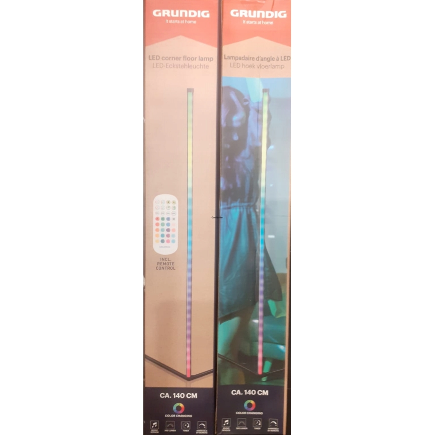 Grundig - LED RGBW hämardatav põrandalamp LED/6W/230V + kaugjuhtimispult