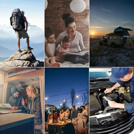 Grundig - LED-telkimislamp LED/3xAA 3000/4500/6000K IP44 must