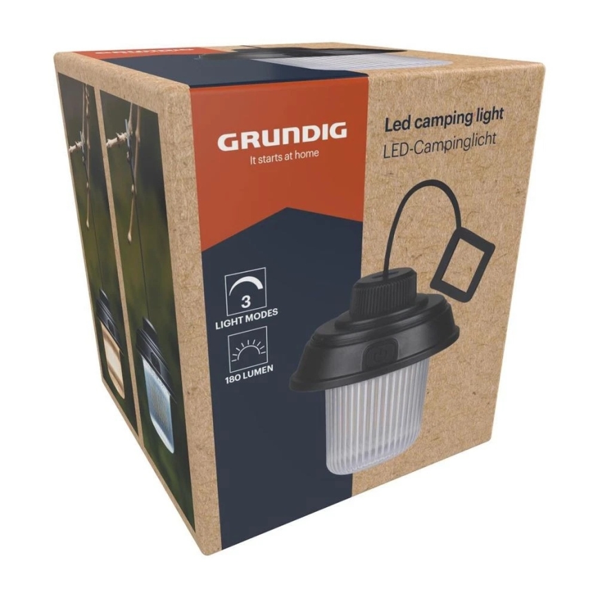 Grundig - LED-telkimislamp LED/3xAA 3000/4500/6000K IP44 must