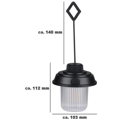 Grundig - LED-telkimislamp LED/3xAA 3000/4500/6000K IP44 must