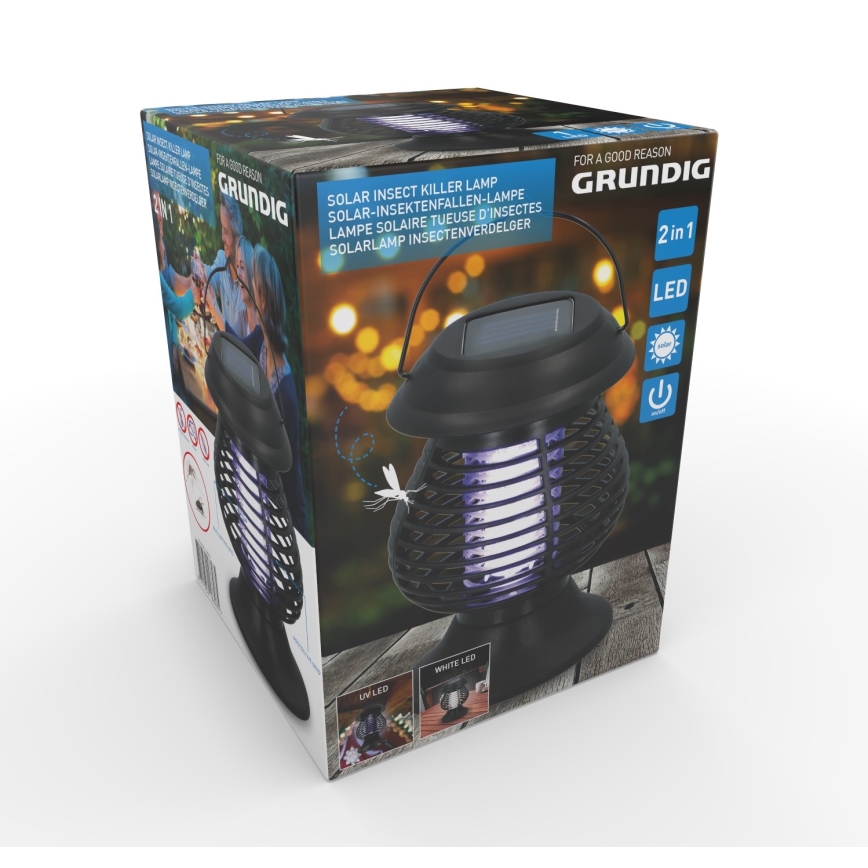 Grundig - LED UV Päikesepaneeliga lamp putukapüüdjaga LED/1W/1,2V IPX4