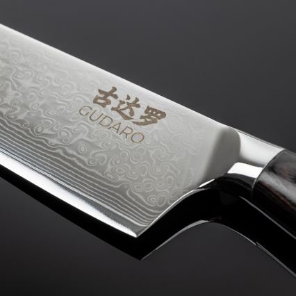 Gudaro - 5-osaline damaskusest terasest kööginugade komplekt SHIRO + nugade hoidik ja linnuliha käärid