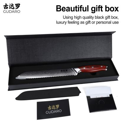 Gudaro - Damaskterasest leivanuga KENSHO 8, 67-kihiline teras, pikkus 20 cm