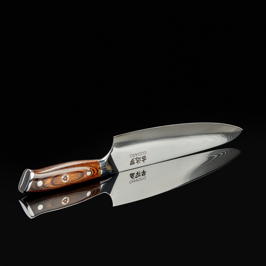 Gudaro - damaskterasast peakoka nuga FENG 8, 67-kihiline teras, pikkus 20 cm