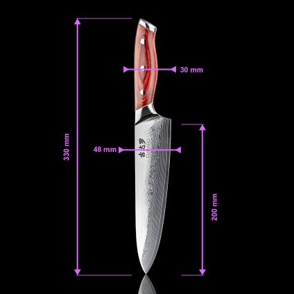 Gudaro - Damaskterasest kokanuga KENSHO 8, 67-kihiline teras, tera pikkus 20 cm