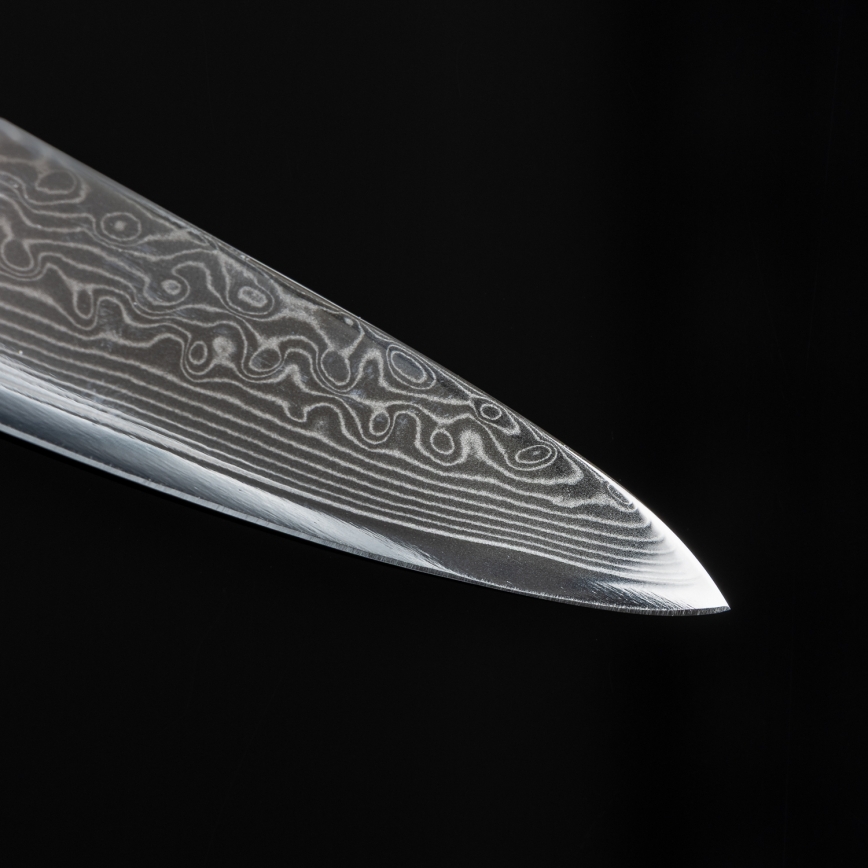 Gudaro - damaskterasest kööginuga SHIRO 3,5, 67-kihiline teras, tera pikkus 9,5 cm