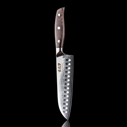 Gudaro - damaskusest Santoku kööginuga SHIRO 7, 67-kihiline teras, tera pikkus 17,5 cm