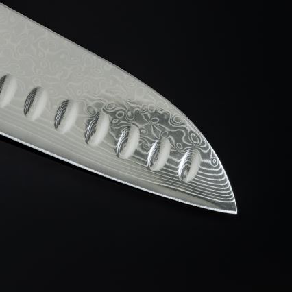 Gudaro - damaskusest Santoku kööginuga SHIRO 7, 67-kihiline teras, tera pikkus 17,5 cm