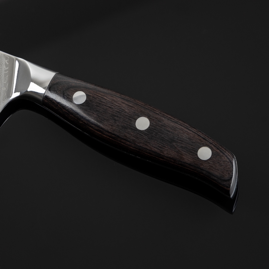 Gudaro - damaskusest Santoku kööginuga SHIRO 7, 67-kihiline teras, tera pikkus 17,5 cm