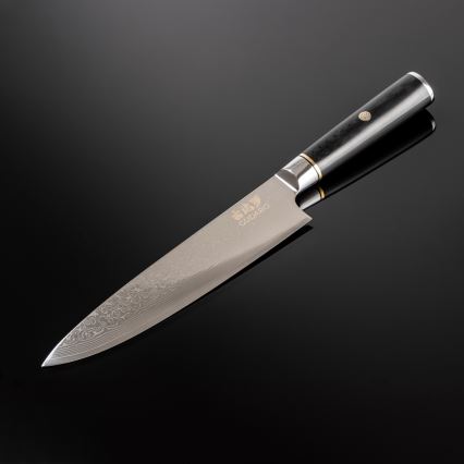 Gudaro - AKIRO 8, damaaskuse peakoka nuga, 67-kihiline teras, tera pikkus 20 cm, must