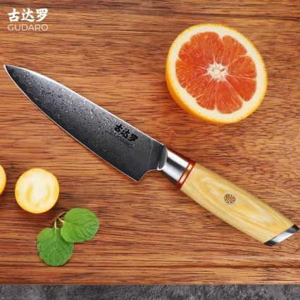 Gudaro - Damaskterasest universaalne kööginuga HIKARI 5, 67-kihiline teras, pikkus 12,5 cm