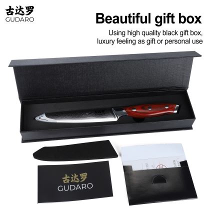 Gudaro - damaaskterasast universaalne kööginuga KENSHO 5, 67 kihiga teras, pikkus 12,5 cm