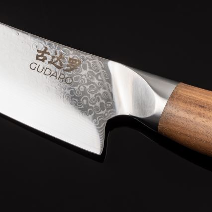 Gudaro - Damaskterasest peakoka nuga TAKUMI 8, 67-kihiline teras, pikkus 20 cm, pähklipuidust käepide