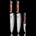 Gudaro - KOMPLEKT 2x damaskterasest peakoka nuga FENG 8, 67-kihiline teras, pikkus 20 cm + 1x TASUTA damaskterasest puuviljanuga FENG 3,5, 67-kihiline teras, pikkus 9,5 cm