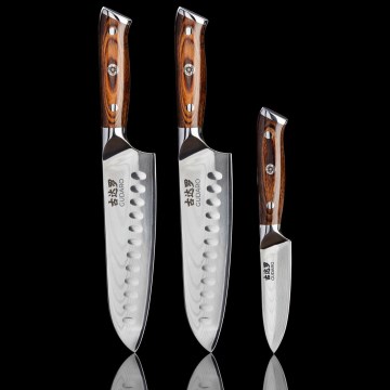 Gudaro - KOMPLEKT 2x damaskterasest Santoku kööginuga FENG 7,5