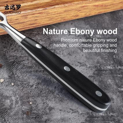 Gudaro - MIYABI köögikahvel, must/pakka-puit