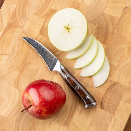 Gudaro - KOMPLEKT 1x damaaskterasest peakoka nuga FENG 8, 67-kihiline teras, pikkus 20 cm + 1x damaaskterasest Santoku kööginuga FENG 7,5, 67-kihiline teras, pikkus 18 cm + 1x TASUTA damaaskterasest puuviljanuga FENG 3,5, 67-kihiline teras, pikkus