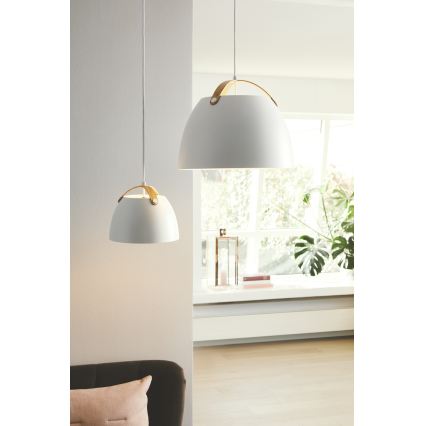 Halo Design 734870 - Rippvalgusti kaablil OSLO 1xE27/40W/230V Ø 40 cm valge/tamm
