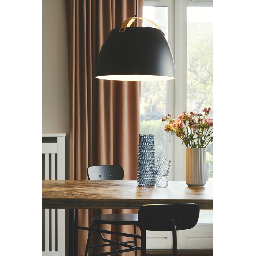 Halo Design 734887 - kaabliga rippvalgusti OSLO 1xE27/40W/230V läbimõõt 40 cm must/tamm