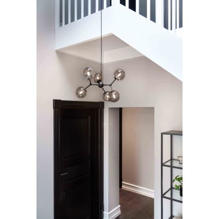 Halo Design 738823 - Rippvalgusti kaabliga ATOM 6xG9/28W/230V läbimõõt 57 cm must/suitsune must