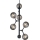 Halo Design 738854 - Laelamp riputuskaabliga ATOM 6xG9/28W/230V, läbimõõt 30 cm, must/suitsune must
