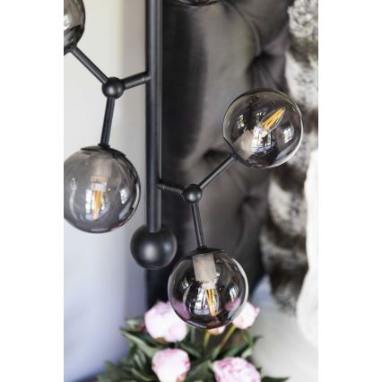 Halo Design 738854 - Laelamp riputuskaabliga ATOM 6xG9/28W/230V, läbimõõt 30 cm, must/suitsune must