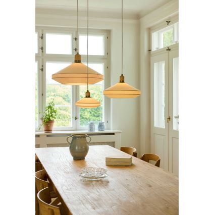 Halo Design 744091 - Rippvalgusti PARIS kaabliga, 1xE14/40W/230V, läbimõõt 24 cm, kreemjas/messing/tamm