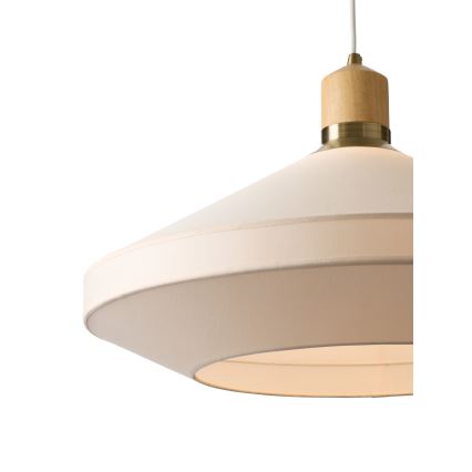 Halo Design 744091 - Rippvalgusti PARIS kaabliga, 1xE14/40W/230V, läbimõõt 24 cm, kreemjas/messing/tamm