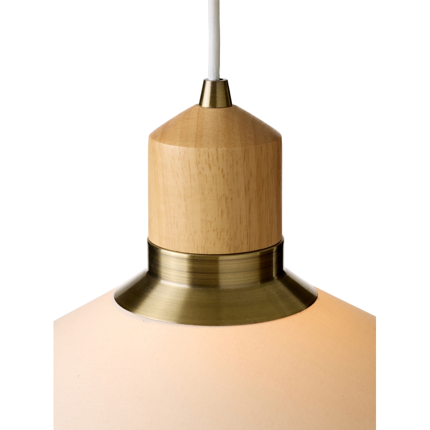 Halo Design 744091 - Rippvalgusti PARIS kaabliga, 1xE14/40W/230V, läbimõõt 24 cm, kreemjas/messing/tamm