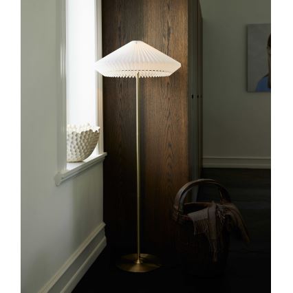 Halo Design 745050 - Põrandalamp PARIS 1xE27/40W/230V messing/valge/tamm