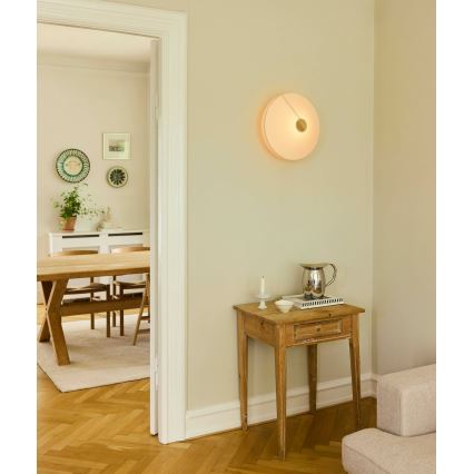 Halo Design 745111 - Seinavalgusti PARIS 1xE27/40W/230V, läbimõõt 56 cm, kreemjas/tamm