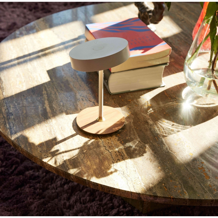 Halo Design 745760 - LED hämardatav laetav laualamp ON THE MOVE LED/2,5W/4000 mAh valge/puit