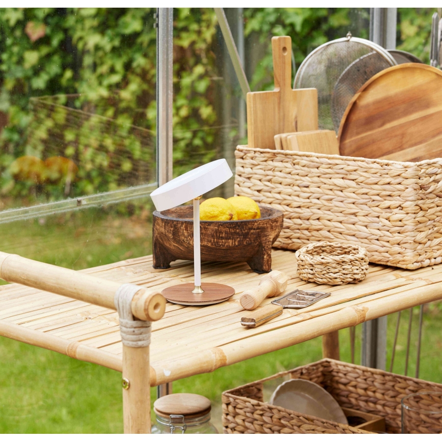 Halo Design 745760 - LED hämardatav laetav laualamp ON THE MOVE LED/2,5W/4000 mAh valge/puit